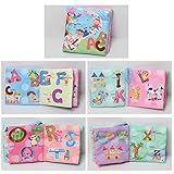 RaiFu 布の本　赤ちゃん　　破れない　アーリー　ラーニング　柔らかい　布の本　クリエイティブ　スクイーク　クンキル　ブック　パズル　おもちゃ　ギフト　1pc   Abc