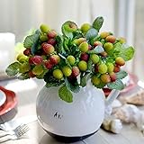 Kicode 10の9頭の果実の人工花のブーケ甘いホームデコフェイクベリースプレー人工フルーツの工芸品