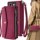 Xiaomi POCO M7 Pro 5G ケース 手帳型 POCOM7Pro5G ショルダーケース pocom7 pro 5g ストラップケース 通用 SIMフリー シャオミ POCO M7 プロ 5G カバー Xiaomipocom7pro5g 携帯カバー 耐衝撃 カード入れ 適用 case Cobeimisr ショルダー バッグ ストラップ 斜め掛け カード スマホケース ワインレッド