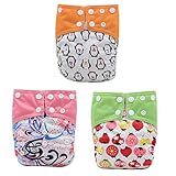 エルフ ベビー(Fairy Baby) ベビー用ダブルブレスト 竹繊維 通気性 漏れ防止 赤ちゃん布おむつカバー 3枚組 セット5