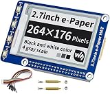 2.7インチE-Inkディスプレイハット、264x176ピクセル ブラック、ホワイト 2色 3.3V/5V E-Paper スクリーン LCD Raspberry Pi 4B/3B+/3B/2B/Zero/Zero W/Zero W/Zero WHおよびJetson Nano SPIインターフェース対応 フルリフレッシュ対応