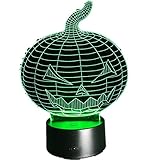 ハロウィンパンプキン3dランプ7色Holiday Atmosphere Decorativeキッズバスケットボールスタイル3d Ilusion LED Night Light
