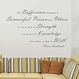 Pop Decors WL-0044-Va Inspirational Quote Wall Decal, The Difference Between A Successful Person and