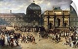 キャンバス上需要壁Peel壁アート印刷のentitled軍のレビューでの近くのCours Du Carrousel Tuileries Palace inパリ、1810 36" x 22" 22532