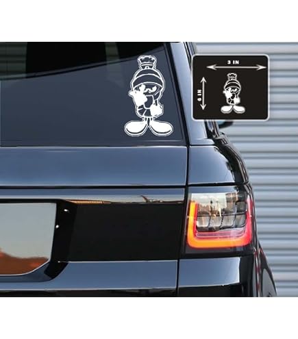 Marvin Martian Middle Finger Sticker - Laptop, Bumper, Window Decal, 2.5" X 1.5" Vinyl