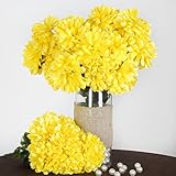 tableclothsfactory 56 Large菊Mumsボール人工ウェディング花 – 4 bushes – イエロー