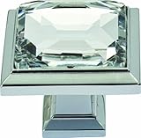 Atlas Homewares 340-CH Legacy Crystal Polished Chrome 1.3-Inch Square Knob by Atlas Homewares