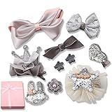 Kingsie ヘアピン ヘアクリップ ベビー 赤ちゃん 可愛い おしゃれ ヘアアクセサリー キッズ こども 髪飾り 髪留め プレゼント 10個セット (グレー)
