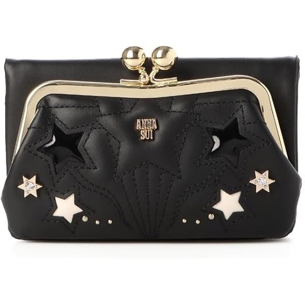 【美品】ANNA SUI アナスイ プレイングキャット がま口 二つ折り財布 ANNA SUI アナスイ 長財布 二つ折り 本革 猫 がま口 プレイング