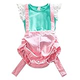 Lovoski ベビー　女の子　半袖　トップ　 パンツ　サスペンダー　上下セット　全4サイズ選べる - 90