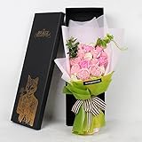 バラ型 ソープフラワー　枯れない花　石鹸花束 　半透明リポンギフトボックス　創意プレゼント　メッセージカード付き インテリア　入浴剤　バレンタインデー　クリスマス　母の日　誕生日　祝い　昇進　転居等の