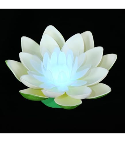 Amazon.co.jp : ミニ 蓮の花 造花 蓮華 灯 蓮花 光る蓮の花 仏花 自動