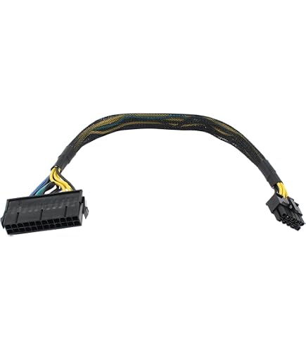 Adattatore di alimentazione principale ATX PSU 24 pin a 10 pin cavo intrecciato guaina per IBM/Lenovo PC scheda madre e server 12 pollici (30 cm