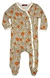 Milkbarn竹Footed Romper「グレー花柄」0 – 3 Months