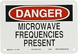 Brady 42841 Aluminum Radiation & Laser Sign, 7" X 10", Legend "Microwave Frequencies Present" [並行輸入品