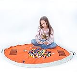 おもちゃストレージバッグ巾着Playmat – Playroomオーガナイザー便利な高速Neat Quick Clean Up Legoストレージバッグwith durable100 %コットンキャン