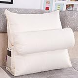 Vercart 新発売 ベッドカード 洗えるカバー ベッド 背もたれ ヘッドボード クッション フワフワ 腰痛対策 クリーム45*45*20cm