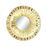 Benzara 67086メタルゴールド壁ミラー、32 " D