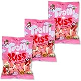トローリ ストロベリーキス 100g 3袋 Trolli Storawberry Kisses グミ キャンディ イチゴ風味 甘酸っぱい 輸入 海外 お菓子 7RabbitRiograndeオリジナルステッカー付 【商標登録番号 第6667215】