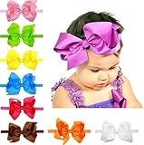 幼児ベビー用ガールズリボン付きヘアヘッドバンドZerowin 15 cmの大きな弓を0 – 2 Age Girls ,セットof 9