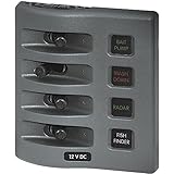 Blue Sea 4304 WeatherDeck Water Resistant Fuse Panel - 4 Position - Grey [並行輸入品]