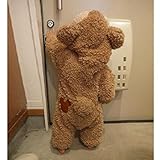 BXL ベビー＆キッズ用 カバーオール 足つき ロンパース 着ぐるみ キッズコスチューム 子供 男の子 女の子 パジャマ 防寒着 スウェット ファション (90cm, ブラウン)