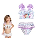 (ディズニー) Disney ちいさなプリンセス ソフィア ツーピース水着 セパレート ホワイト/フリルリボン貝殻 (3 (2-3歳)身長86-97cm) 日本90-100cm [並行輸入品]