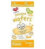 Kiddylicious Banana Wafers 10 Wafers 20g 6+ Months (Pack of 2) - Kiddyliciousバナナウエハ10枚のウエハ20グラム6+ヶ月 