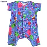 オーシャンアンドグラウンド ベビー肌着半袖 ロンパース HAPPY GIRL ネイビー