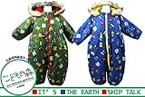 【子供服】 KID BOW (キッドバウ) はっ水加工電車柄スノーコンビ・ジャンプスーツ 80cm～95cm E52100