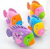 4PCS Cute Colorful fish shapes Newborn baby Children Plastic Clockwork Wind-up Toy Colorful fish on 