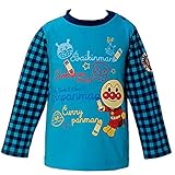 アンパンマン Anpanman 天竺 お絵かき柄プリント 長袖Tシャツ fo-ea3517-ea9126 90cm ブルー