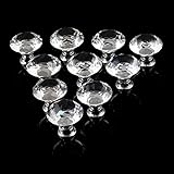 1パック/ 10個30MMダイヤモンド形状のクリスタルガラス引き出しキャビネットノブと引き出しハンドルキッチンドアワードローブハードウェアアクセサリー