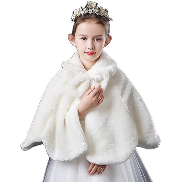 Amazon | [ワイエムゴット] 子供 ケープ ファーボレロ もこもこ 肩掛け