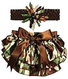 Stephan Baby Ruffled Diaper Cover and Curly Headband Gift Set, Camo Print, 6-12 Months by Stephan Ba