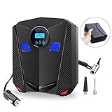 エアコンプレッサー Meilulan 空気入れ 電動 車用空気入れ 電動ポンプ 空気入れ 電動 タイヤ 空気圧 LEDライト付 携帯便利 自動車 自転車 ボール 浮き輪 プール用 DC12V車対応 日