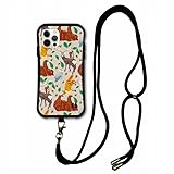 スマホショルダー付き iPhone16互換品 スマホケース i-coronケース COMO デザイン 動物 アニマル アイフォン16互換品ケース 耐衝撃 スマホカバー 北の動物 ドングリ