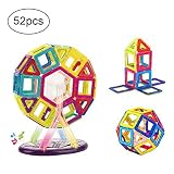 camande 52 Pieces Magnetic Building Blocksおもちゃセット、教育マグネットタイルレンガConstruction Stacking Toy for Kids、観覧