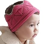 BEREAM ベビー ニット クラウン 王冠 記念 撮影 誕生日 バースデー セレモニー 結婚式 に お宮参り 退院 結婚式 赤ちゃん (ピンク)