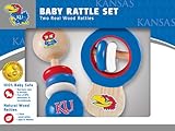 カンザスジェイホークスWooden Baby Rattle Set