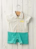 Kid's zoo (キッズズー) ベビー 先染め シャツ コーディネート 風 ロンパース 赤ちゃん 男の子 ベビー服 半袖 80㎝ グリーン 50282 50282022