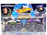 MATTEL HotWheels 1:64スケール 「モンスタートラック」 「デモリッション・ダブルズ - バズ・ライトイヤー VS ザーグ」2パック