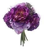 「ノーブランド品」手製結ぶ造花ボタン 花嫁ウェディングブーケ ブライダルフラワー(モーブ*1)