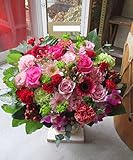 ＴＶチャンピオン出場【今旬フラワーアレンジメント10,000円 ナチュラル 赤・ピンク系】誕生日 花　誕生日 プレゼント 女性 フラワーアレンジメント 開業開店祝い 花 劇場 楽屋花 ギフト お見舞い
