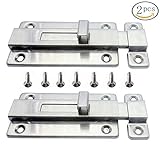 FF Elaine 2 pcs 4インチ長ステンレススチールドアラッチスライドロックバレルボルト 4 Inch F-000035-01