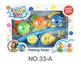 Liebeye 水プール釣りのおもちゃ　魚や釣りロッドのセット　男の子と女の子のため　かわいいおもちゃ魚　子供クリスマスギフト　色ランダム ブルー