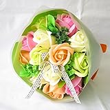 プレゼント 花 女性 誕生日プレゼント女性 花束 シャボンフラワー ソープフラワー ギフト 造花 (ローズブーケミックス)