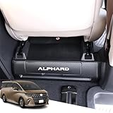 Hearsheng 新型アルファード(Alphard) AGH40W AGH45W 40系(2023年6月~現行)専用レザー材質フットサイド キックガード フロントシート下部ボックス用 シートプロテクター バックキックマット運 内装パーツ カスタム 保護パーツ 汚れ防止 傷防止 取り付け簡単 車種専用設計(カーボン調）6点セット