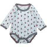 《オールシーズン》 CHILD CHAMP(チャイルド チャンプ) 肌着フライスヨット柄長袖ボディースーツ 80cm/102Y-R NO.C-86281501