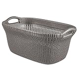 CURVER(カーバー) バスケット ブラウン 40L Knit ニット収納 バスケット ランドリー ランドリーバスケット カゴ 洗濯カゴ おしゃれ 丈夫 北欧 リネンのような質感 環境にやさしい